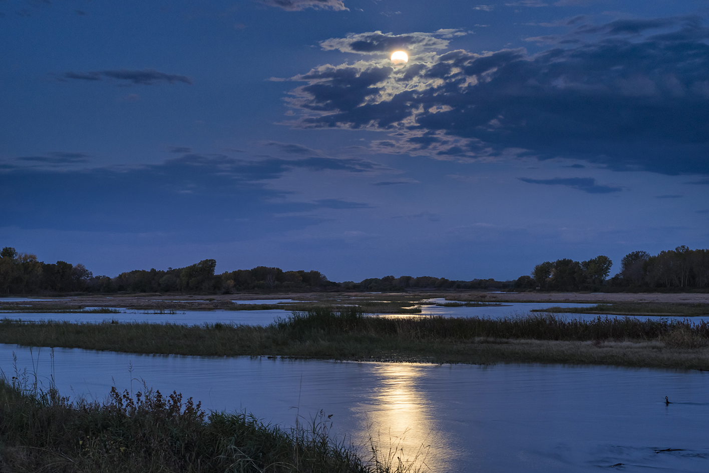 Moonlight on the river