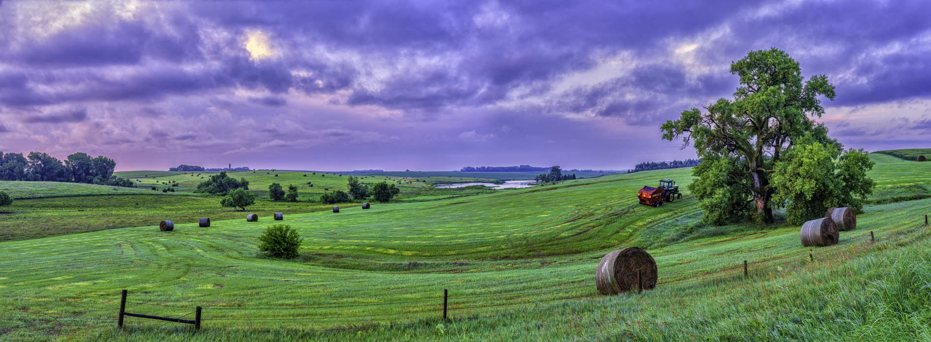 Morning Hills and Bales