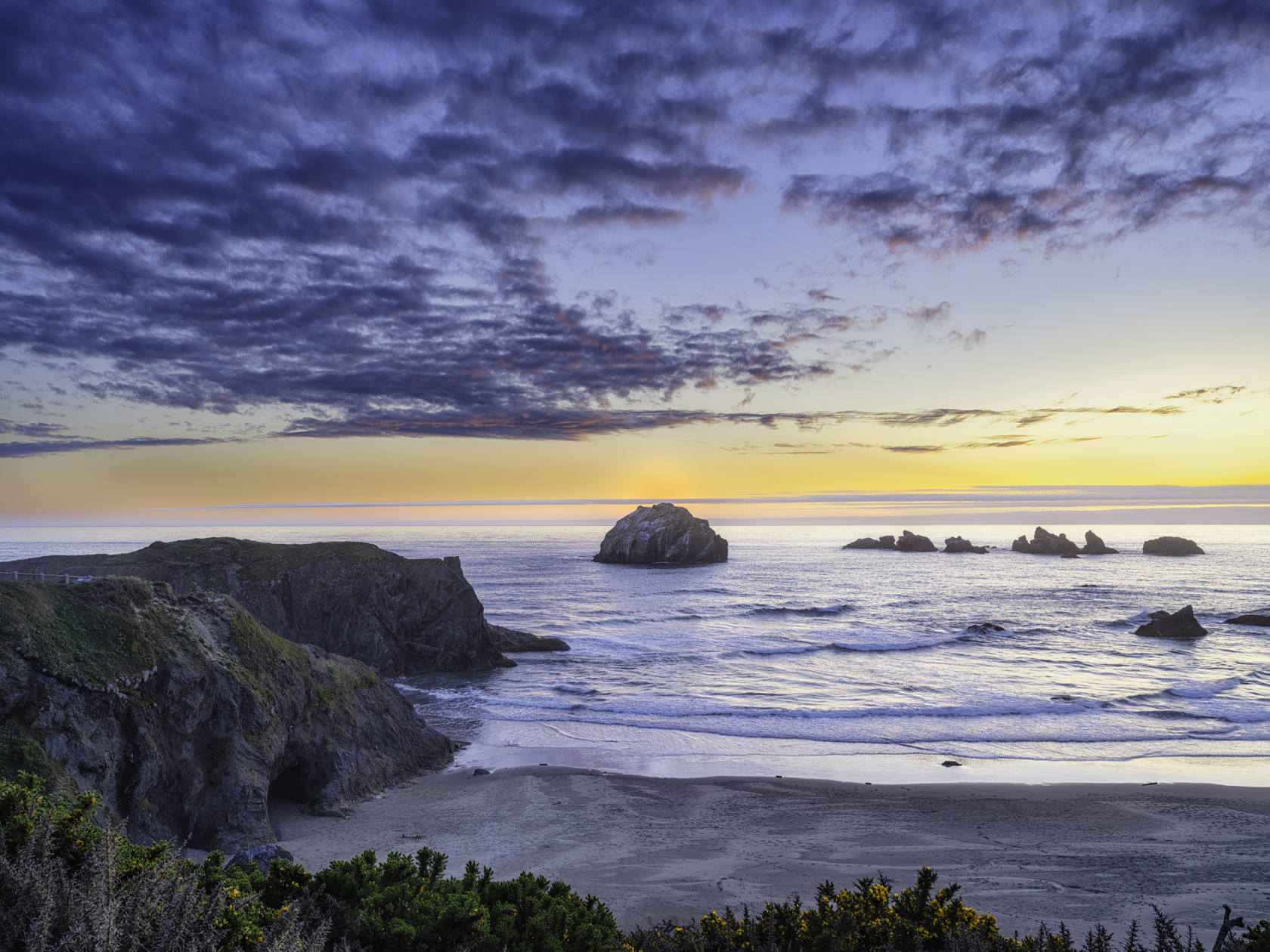 Twilight at Face Rock